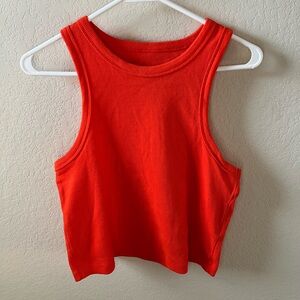 Maeve from Anthropologie Women’s Ribbed Cropped Tank Top Size L Bright Orange